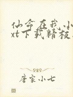 仙命在我小说txt下载精校版