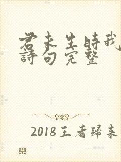 君未生时我已生诗句完整封面