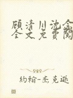 顾清川沈念小说全文免费阅读封面