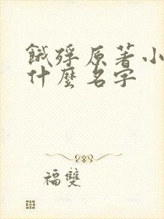 饿殍原著小说叫什么名字封面