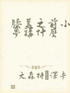 膝盖之前小春多梦讲什么封面