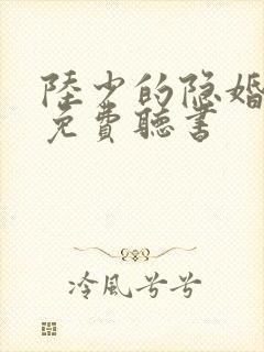 陆少的隐婚罪妻免费听书