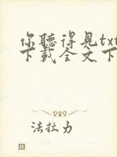 你听得见txt下载全文下载