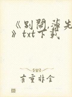 《别闹,薄先生》txt下载