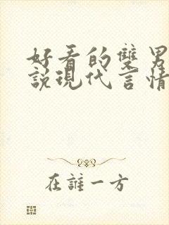 好看的双男主小说现代言情