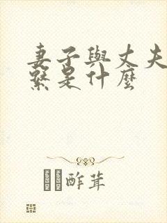 妻子与丈夫的关系是什么封面