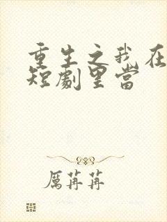 重生之我在霸总短剧里当