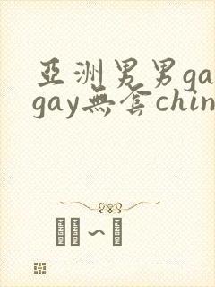 亚洲男男gaygay无套chinese