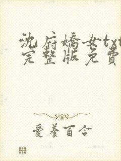 沈府娇女txt完整版免费阅读