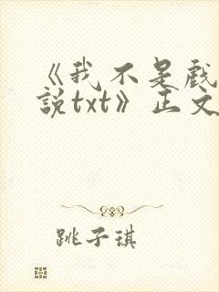 《我不是戏神小说txt》正文