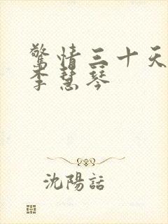 惊情三十天后续李慧琴封面