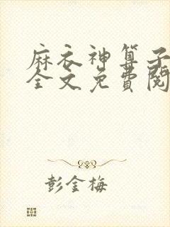 麻衣神算子小说全文免费阅读无弹窗