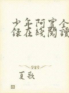 少年阿宾全文目录在线阅读