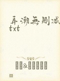 弄潮无删减精校txt封面