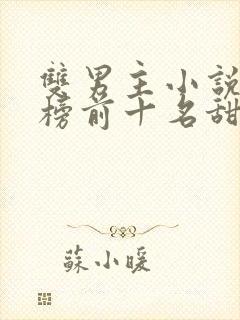 双男主小说排行榜前十名甜文