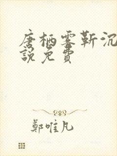 唐栖雾靳沉野小说免费