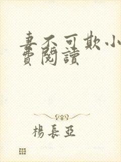 妻不可欺小说免费阅读