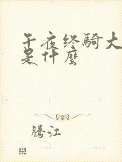 午夜终骑大结局是什么