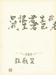 只恨君生我未生,我生君已老