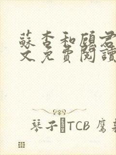 苏杳和顾君亦全文免费阅读笔趣阁封面