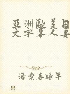 亚洲欧美日韩中文字幕人妻