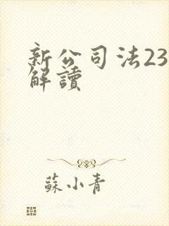 新公司法23条解读