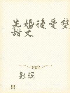 先婚后爱双男主甜文