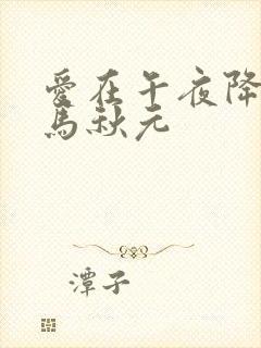 爱在午夜降临前马秋元