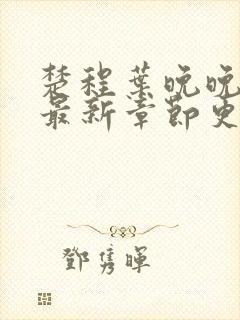 楚程叶晚晚小说最新章节更新时间