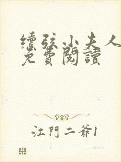 续弦小夫人小说免费阅读