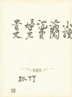 贵妇沉沦小说全文免费阅读最新章节