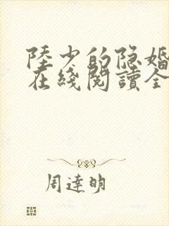 陆少的隐婚罪妻在线阅读全文封面