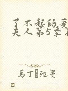 了不起的麦瑟尔夫人第5季在线观看封面