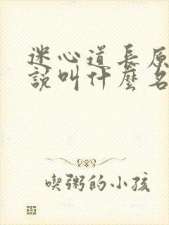 迷心道长原著小说叫什么名字