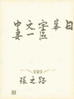 中文字幕日韩人妻一区