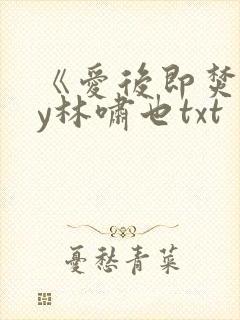 《爱后即焚》by林啸也txt