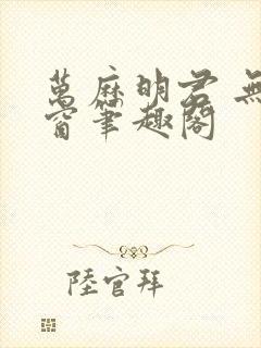 万历明君 无弹窗笔趣阁