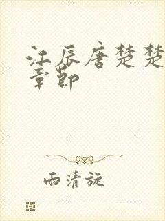 江辰唐楚楚最快章节