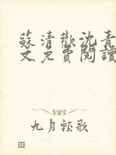 苏清欢沈青时全文免费阅读封面
