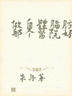 做自体脂肪隆胸那个医院好封面