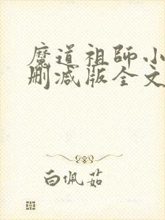魔道祖师小说无删减版全文笔趣阁