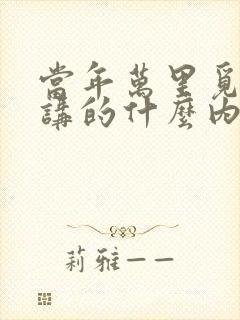 当年万里觅封侯讲的什么内容