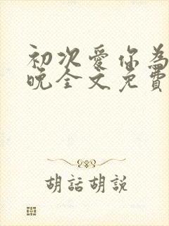 初次爱你为时不晚全文免费阅读封面