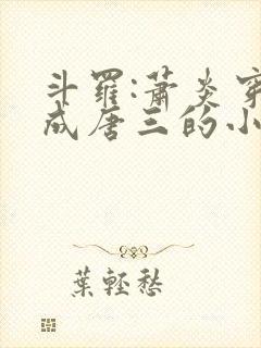 斗罗:萧炎穿越成唐三的小说