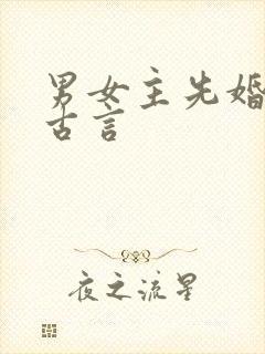 男女主先婚后爱古言