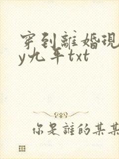 穿到离婚现场by九平txt