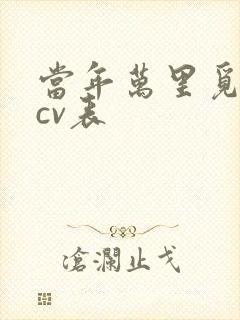 当年万里觅封侯cv表