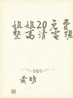 姐姐20免费完整高清电视剧在线看