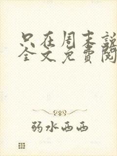 只在周末说爱你全文免费阅读