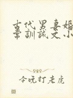 古代男妻婚后日常训诫文小说